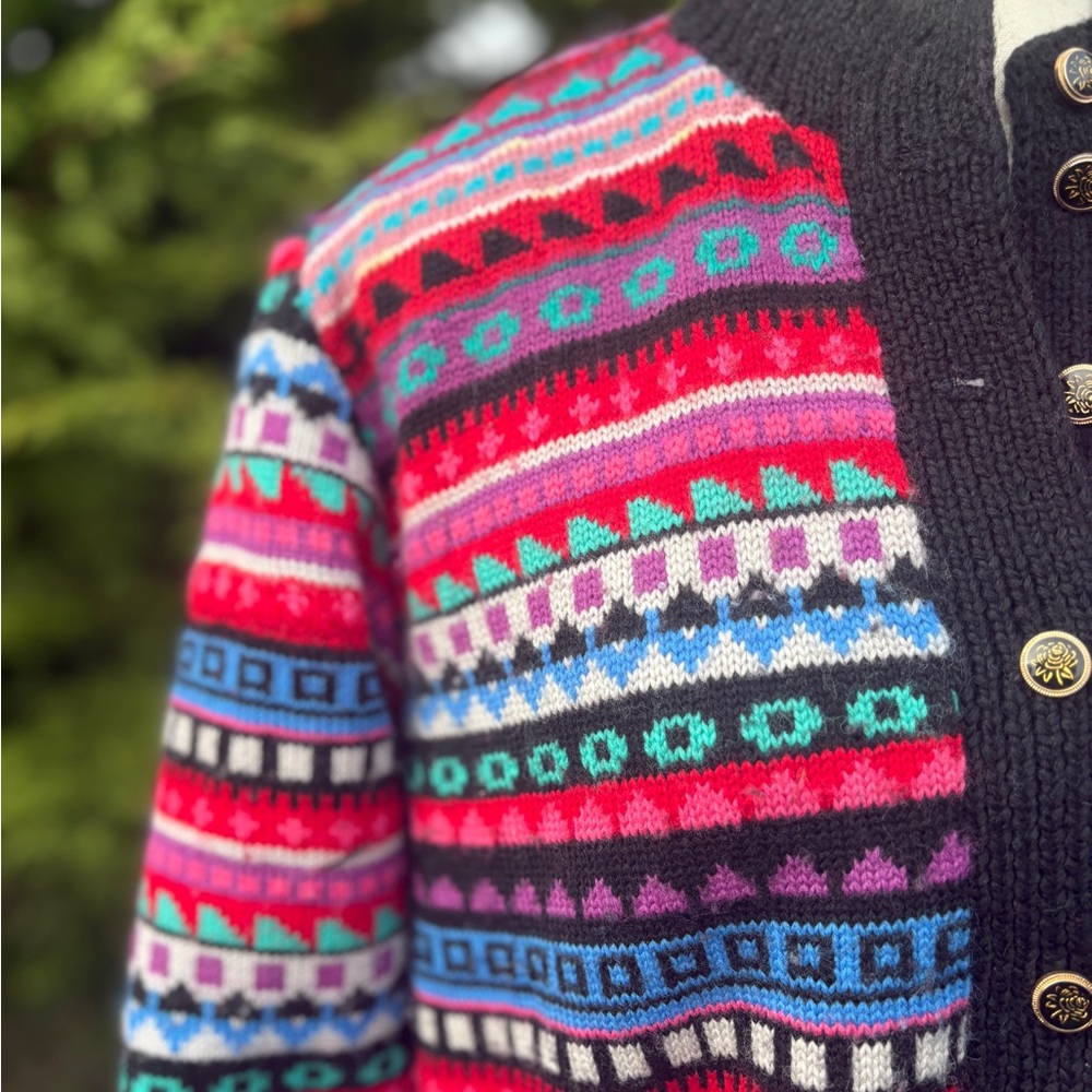 Vintage Nordic Wool Blend Cardigan – Lined – Size M/L - Picture 3 of 12